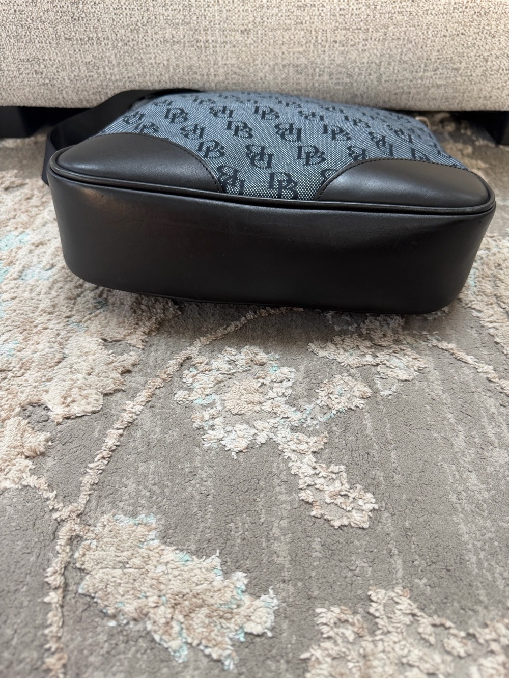 Dooney & Bourke Blue and Black Logo Messenger Bag - Picture 6 of 8